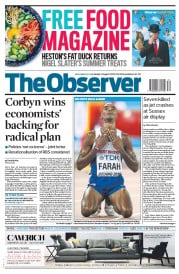 The Observer () Newspaper Front Page for 23 August 2015