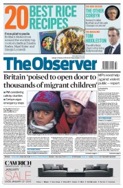 The Observer () Newspaper Front Page for 24 January 2016