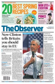 The Observer () Newspaper Front Page for 24 April 2016