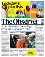 The Observer () Newspaper Front Page for 24 May 2020