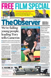 The Observer () Newspaper Front Page for 25 October 2015