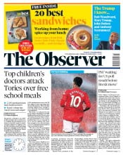 The Observer () Newspaper Front Page for 25 October 2020
