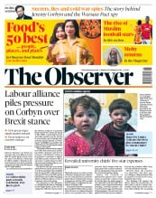 The Observer () Newspaper Front Page for 25 February 2018