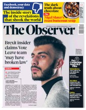 The Observer () Newspaper Front Page for 25 March 2018
