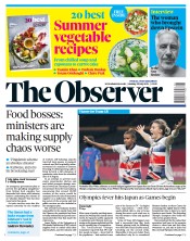 The Observer () Newspaper Front Page for 25 July 2021