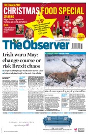 The Observer () Newspaper Front Page for 26 November 2017