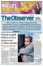 The Observer () Newspaper Front Page for 26 March 2017