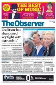 The Observer () Newspaper Front Page for 26 May 2013