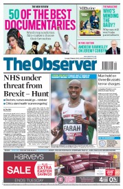 The Observer () Newspaper Front Page for 27 March 2016