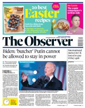The Observer () Newspaper Front Page for 27 March 2022