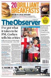 The Observer () Newspaper Front Page for 27 September 2015