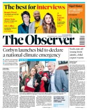 The Observer () Newspaper Front Page for 28 April 2019