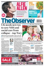 The Observer () Newspaper Front Page for 28 August 2016