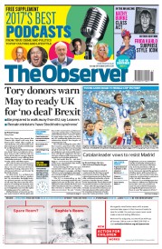 The Observer () Newspaper Front Page for 29 October 2017
