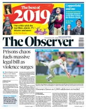 The Observer () Newspaper Front Page for 29 December 2019