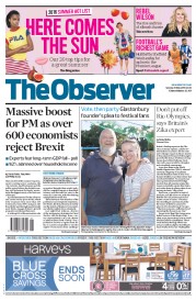 The Observer () Newspaper Front Page for 29 May 2016