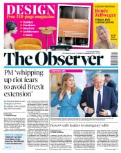 The Observer () Newspaper Front Page for 29 September 2019