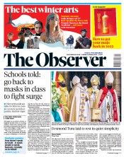 The Observer () Newspaper Front Page for 2 January 2022