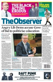 The Observer () Newspaper Front Page for 2 February 2014