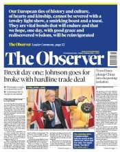 The Observer () Newspaper Front Page for 2 February 2020
