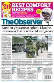 The Observer () Newspaper Front Page for 2 March 2014