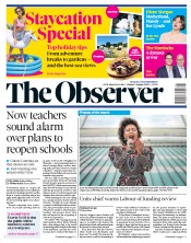 The Observer () Newspaper Front Page for 2 August 2020