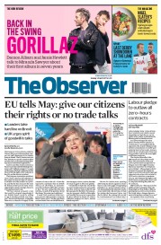 The Observer () Newspaper Front Page for 30 April 2017