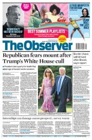 The Observer () Newspaper Front Page for 30 July 2017