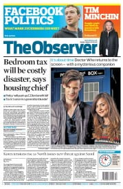 The Observer () Newspaper Front Page for 31 March 2013