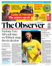 The Observer () Newspaper Front Page for 31 March 2019