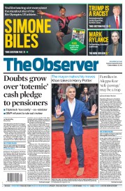 The Observer () Newspaper Front Page for 31 July 2016