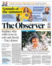 The Observer () Newspaper Front Page for 3 June 2018