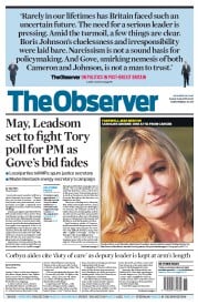 The Observer () Newspaper Front Page for 3 July 2016