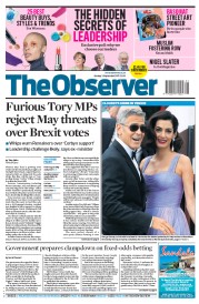 The Observer () Newspaper Front Page for 3 September 2017