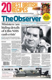 The Observer () Newspaper Front Page for 4 October 2015