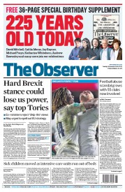 The Observer () Newspaper Front Page for 4 December 2016