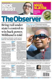 The Observer () Newspaper Front Page for 4 May 2014