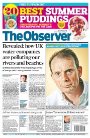 The Observer () Newspaper Front Page for 4 August 2013