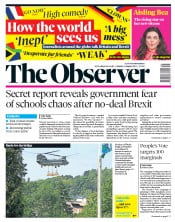 The Observer () Newspaper Front Page for 4 August 2019