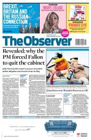 The Observer () Newspaper Front Page for 5 November 2017