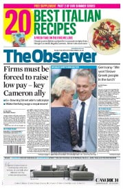 The Observer () Newspaper Front Page for 5 July 2015