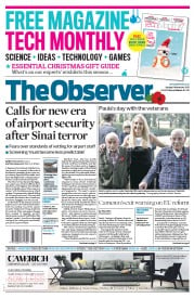 The Observer () Newspaper Front Page for 8 November 2015