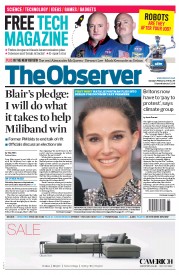 The Observer () Newspaper Front Page for 8 February 2015