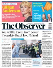 The Observer () Newspaper Front Page for 8 September 2019