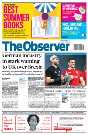 The Observer () Newspaper Front Page for 9 July 2017