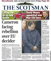 The Scotsman () Newspaper Front Page for 10 May 2013