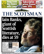 The Scotsman () Newspaper Front Page for 10 June 2013