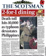 The Scotsman () Newspaper Front Page for 11 November 2013