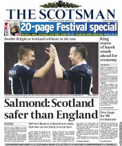 The Scotsman () Newspaper Front Page for 11 August 2011