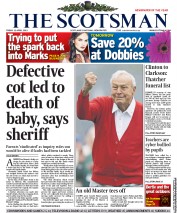 The Scotsman () Newspaper Front Page for 12 April 2013